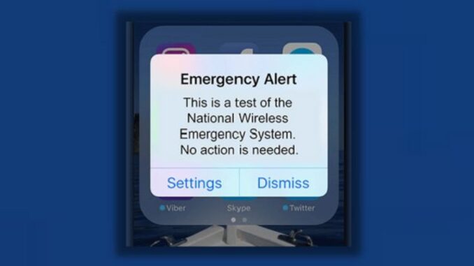 Federal Emergency Management Agency to Conduct Nationwide Alert Test at 2:20pm ET on Wednesday Across Cellphones, TV, and Radio